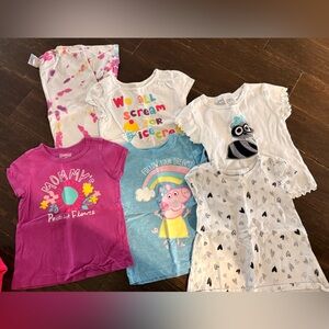 Lot of 6 girls short sleeve tops